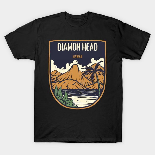 Diamon Head Hawaii T-Shirt by Souls.Print